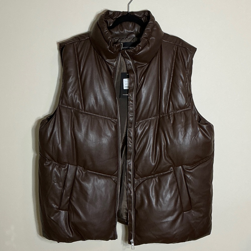 Fashion Nova Chocolate Puffer Vest